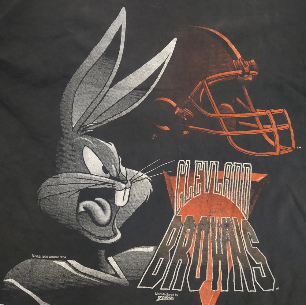 1993 Vintage Cleveland Browns Looney Tunes Bugs Bunny Single Stitch Tshirt - Picture 3 of 8